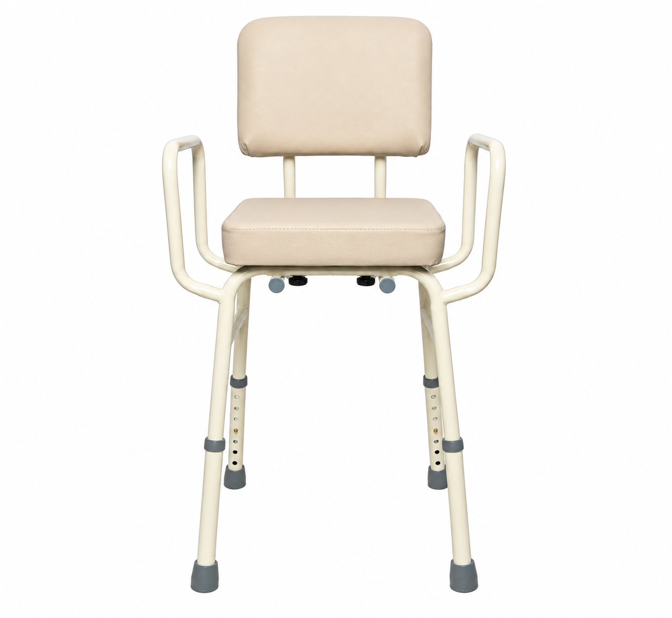 Kitchen Stool Padded Seat Beige - Image 2