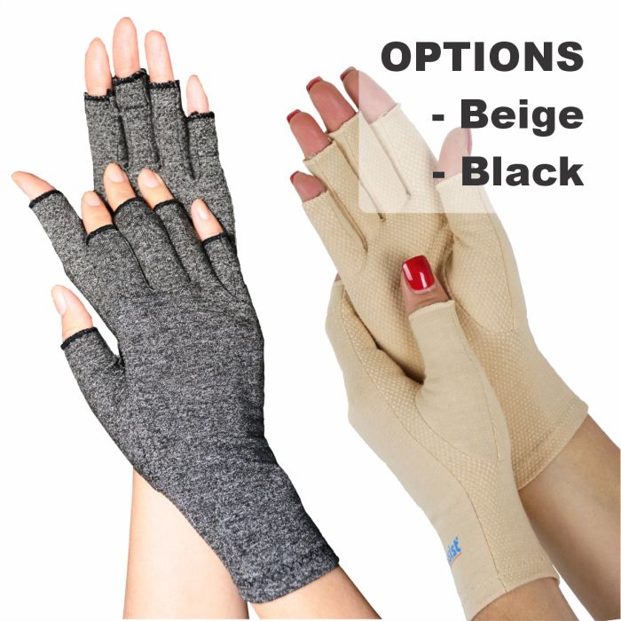Bodyassist Cotton Arthritis Gloves Large Grey
