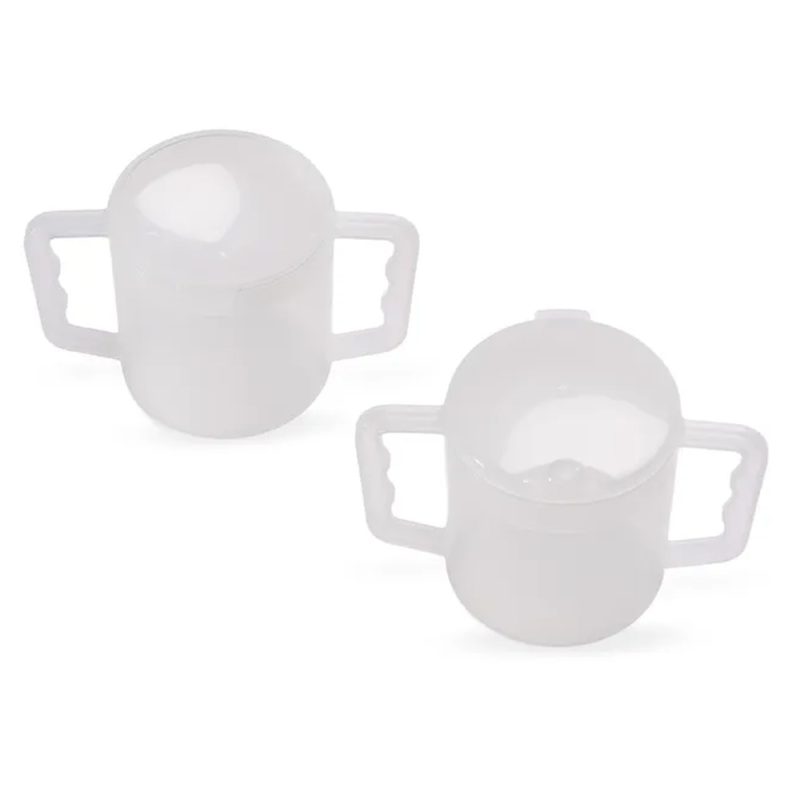 Homecraft Two Handled Mug, 270ml, Pair, with Spout and Splash Lids PAT-AA5720-