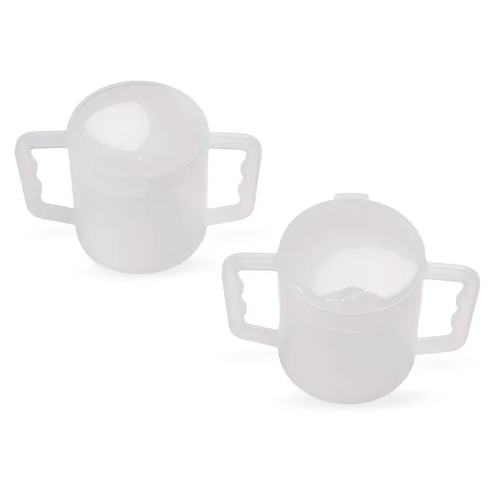 Homecraft Two Handled Mug, 270ml, Pair, with Spout and Splash Lids PAT-AA5720-