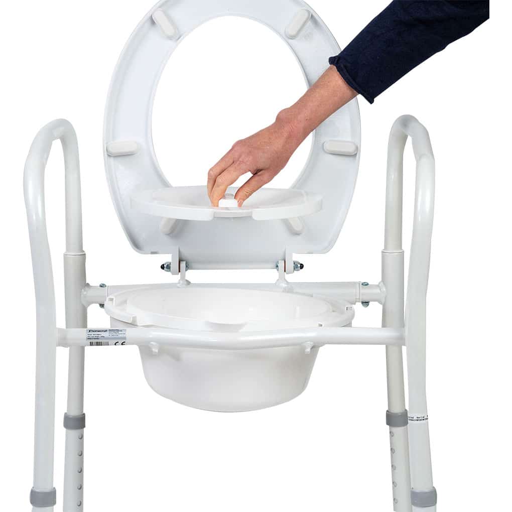 Peak Care Aluminium Folding Over Toilet Aid W/ Lid And Bowl - Image 3