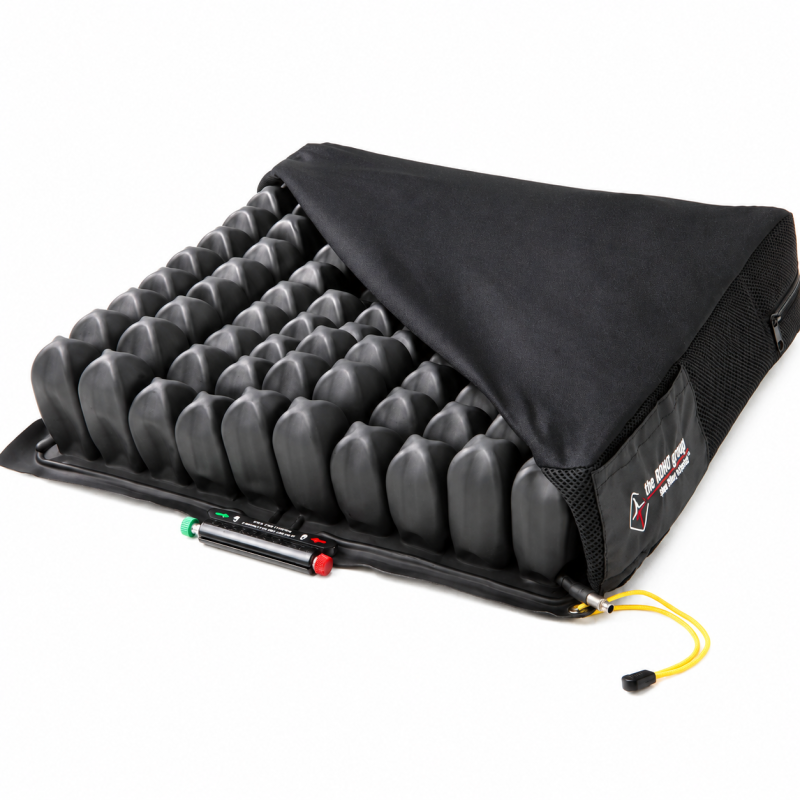 ROHO QUADTRO SELECT high profile cushion with cover folded back to show air cells