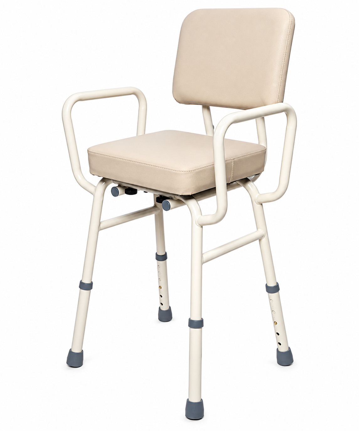 Kitchen Stool Padded Seat Beige
