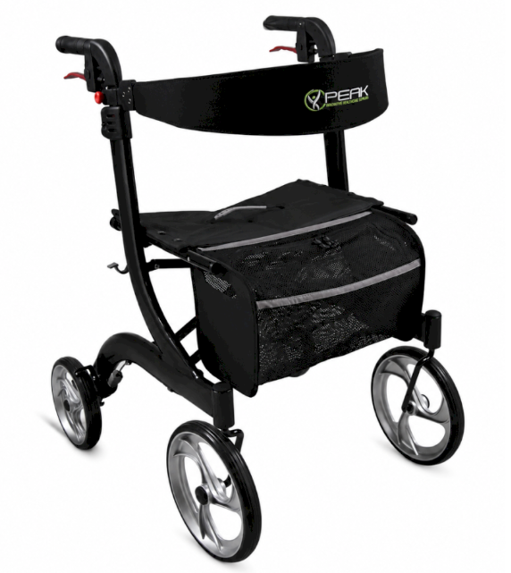 Peak Care Ellipse Lite Aluminium Rollator - Black Large