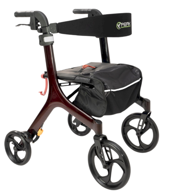 Ellipse Superlite Carbon Fibre Rollator – Red Medium