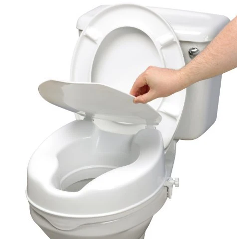 Toilet Seat Raiser W/ Lid And Clips 100mm