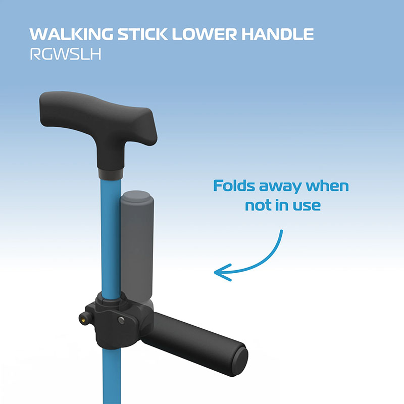 Redgum RGWSLH foldable walking stick lower handle shown attached to a cane