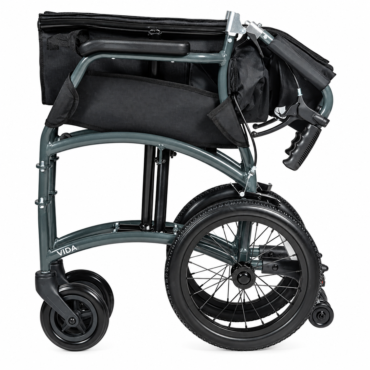 Aspire Vida Folding Manual Wheelchair - Attendant Propelled - Image 4