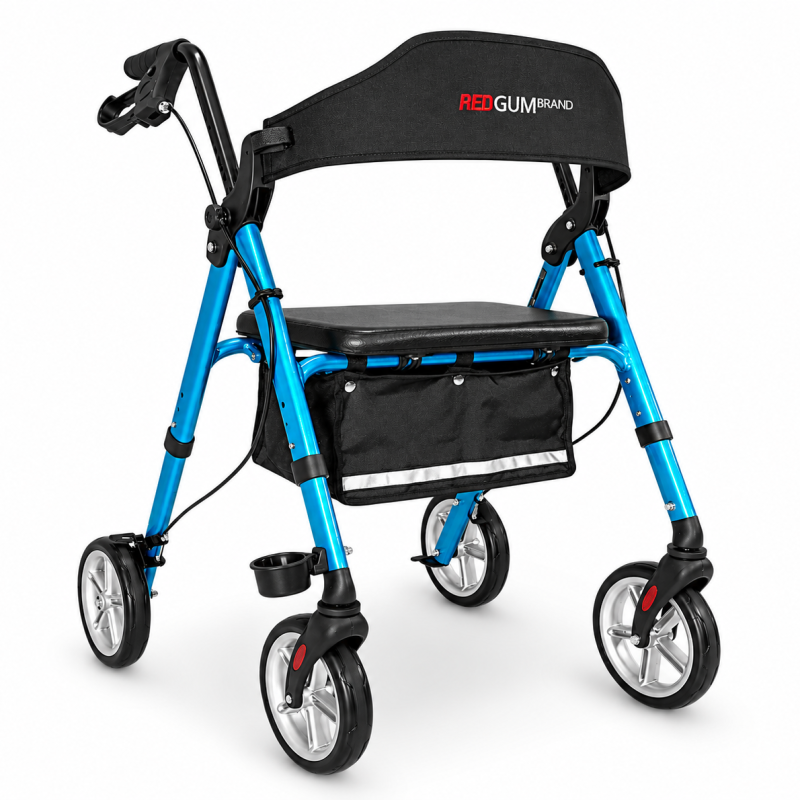 Aluminium Soft Brake Adjustable 8" Walker - Blue