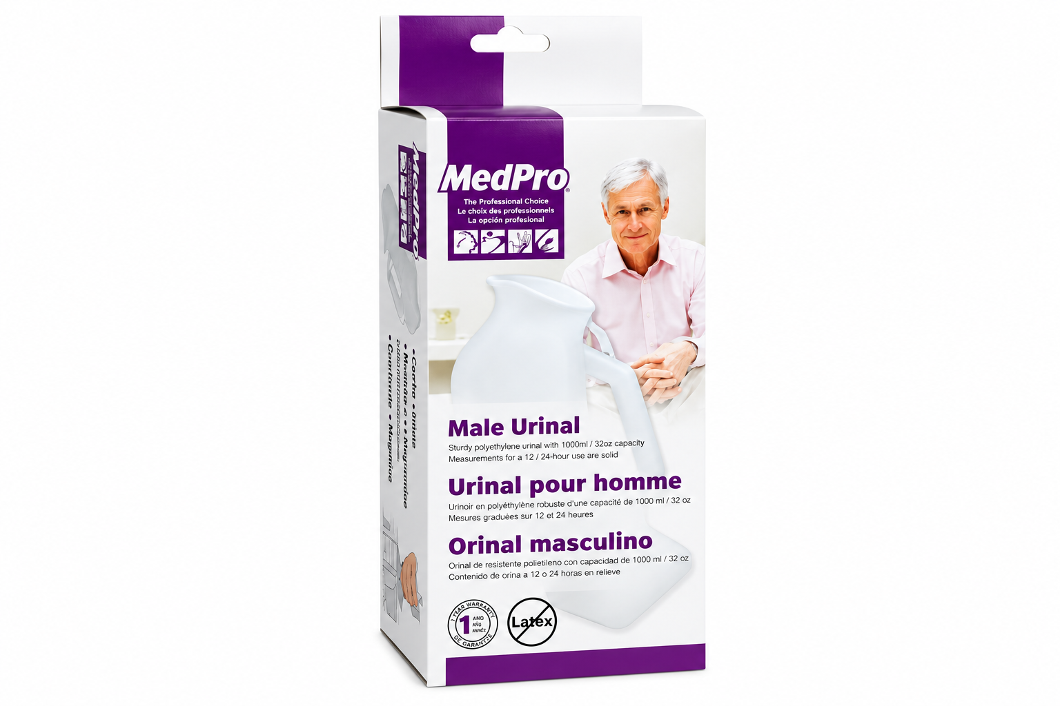 MedPro Male Urinal With Cover